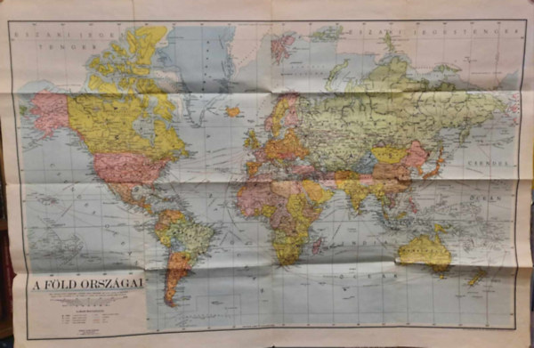 A Föld országai térkép (120×75 cm)- Kókai kiadás, 1942.