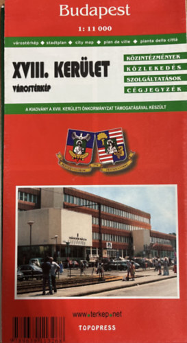 Budapest XVIII. kerület várostérkép 1: 11 000