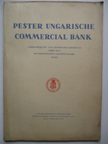 Pester ungarische commercial bank 1943