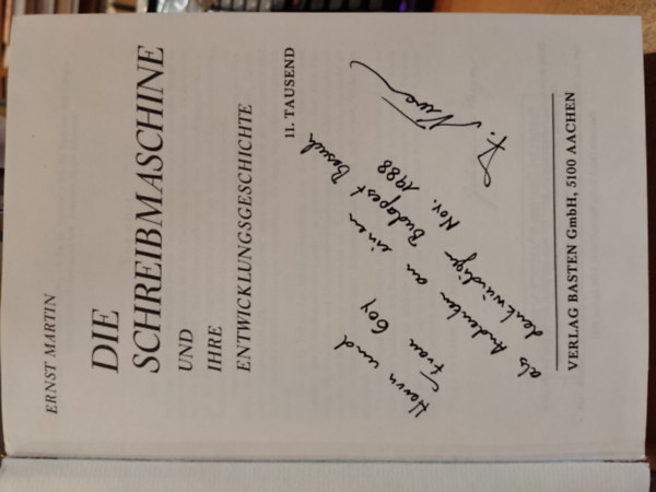 Ernst Martin - Die Schreibmaschine und ihre Entwicklungsgeschichte (Az �r�g�p �s fejl�d�st�rt�nete)