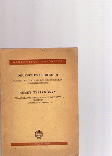 Bogdny Ferenc Arat Mtys - Deutsches Lehrbuch fr die III.-IV. Klasse der Grundschulen