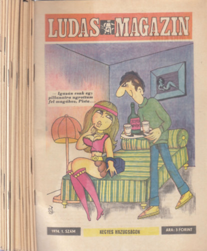 Tabi L�szl�  (f�szerk.) - Ludas magazin 1974/1-12. (teljes �vfolyam, lapsz�monk�nt) + 2 db. k�l�nsz�m (Ny�ri �r�m�k + Vid�m nyaral�s)