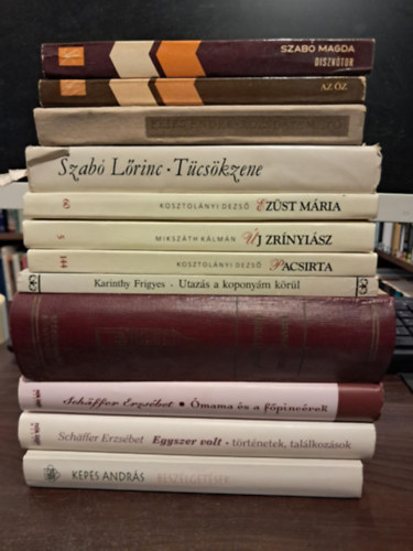 Kosztol�nyi Dezs�, Miksz�th K�lm�n, Fejes Endre, Magda Szab�, Kolozsv�ri Grandpierre Emil, Sch�ffer Erzs�bet, Kepes Andr�s, Karinthy Frigyes Szab� L�rinc - 12 db-os magyar irodalom K�NYVMENT� AJ�NLAT: T�cs�kzene+Ez�st M�ria+�j Zr�nyi�sz+Pacsirta+Rozsdatemet�+Az �z+