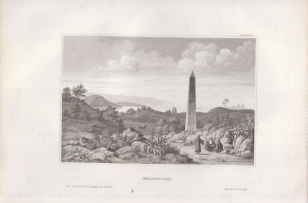 Heliopolis (H�liopolisz vagy Junu, Egyiptom egyik leg�sibb v�rosa, Afrika) (16x23,5 cm m�ret� eredeti ac�lmetszet, 1856-b�l)