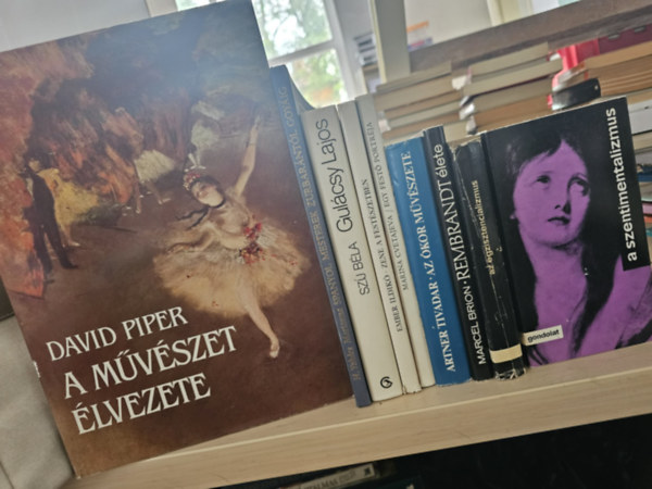 David Piper, H. Takács Marianna, Szíj Béla, Ember Ildikó, Marina Cvetajeva, Artner Tivadar, Marcel Brion, Jean-Paul Sartre, Beauvoir De Simone - 9db művészeti kötet, KÖNYVMENTŐ AJÁNLAT: A művészet élvezete, Spanyol mesterek Zurbarántól Goyáig, Gulácsy Lajos, Zene a festészetben, Egy festő portréja, Az ókor művészete, Rembrandt élete, Az egzisztencializmus, A szentimentaliz
