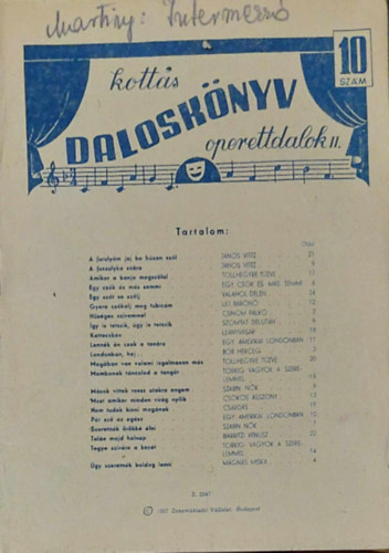 Kott�s dalosk�nyv 10.