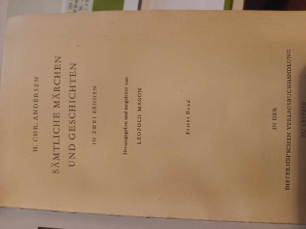 H. C. Andersen - Samtliche Marchen und Geschichten I.