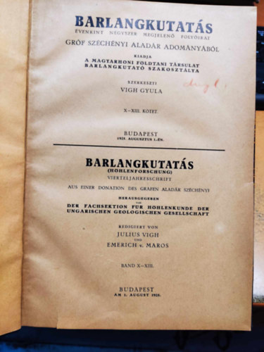 Vigh Gyula - Barlangkutats X-XIII. ktet