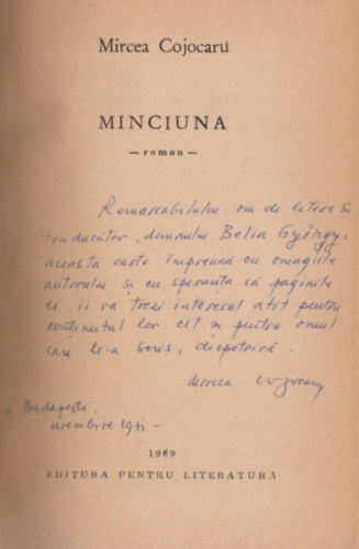 Mircea Cojocaru - Minciuna (Dedikált)