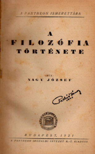 Nagy József - A filozófia története