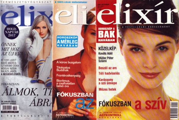 3 db Elix�r magazin: 2000. december - 2001. szeptember - 2017. janu�r-febru�r