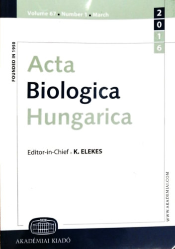 Acta Biologica Hungarica - Volume 67/ Number 1 / March