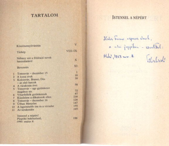 Tks Lszl - Istennel a nprt - dediklt