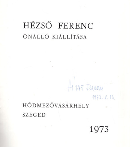 Hzs Ferenc killtsa 1973  - Alrt