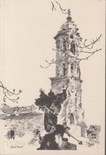 Hely�rs�gi templom, Kapisztr�n szobor, Budapest (r�gi k�peslap)