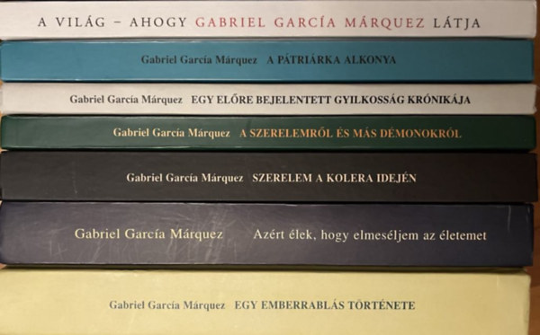 Gabriel Garcia M�rquez - 7DB. GABRIEL GARCIA M�RQUEZ K�TET: 1.	A P�TRIAKA ALKONYA 2.	A SZERELEMR�L �S M�S D�MONOKR�L 3.	A VIL�G AHOGY GABRIEL GARC�A M�RQUEZ L�TJA 4.	AZ�RT �LEK, HOGY ELMES�LJEM AZ �LETEMET 5.	EGY EL�RE BEJELENTETT GYILKOSS�G KR�NIK�JA