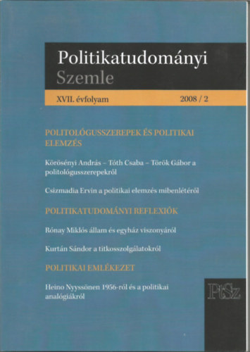 Politikatudomnyi Szemle 2008/2