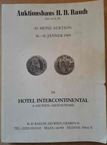 H. D. Rauch Aukcishz 42. rmeaukcija 1989. janur 16-18. - nmet nyelv