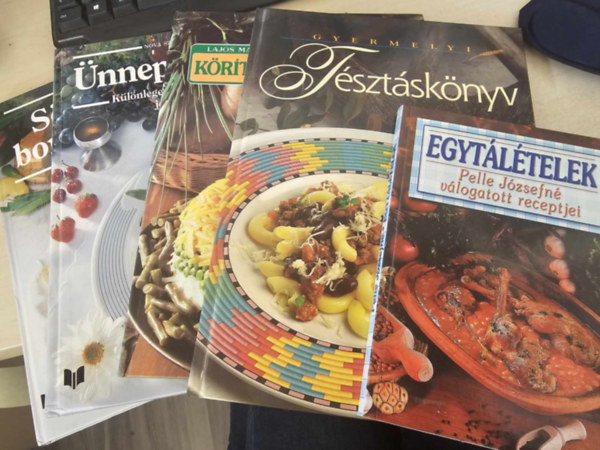 5db gasztro ktet, KNYVMENT AJNLAT: Srfalatok, borkorcsolyk + nnepi menk (Nova szakcsknyv) + 99 krts + Tsztaknyv + Egytltelek (Pelle Jzsefn receptjei)