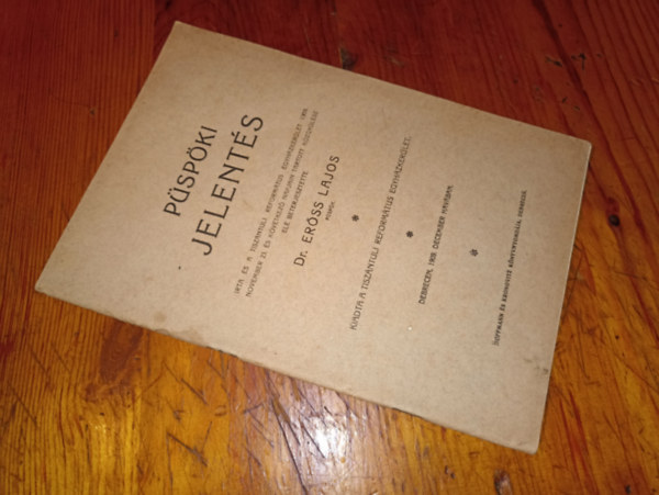 Dr.Erss Lajos - Pspki jelents 1909.December