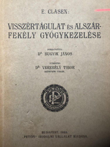 E. Clasen - Vissz�rt�gulat �s alsz�rfek�ly gy�gykezel�se