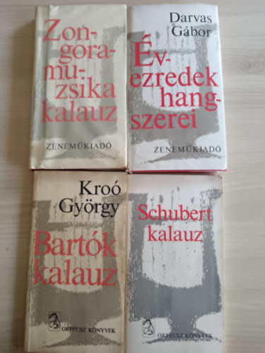 Bartk kalaz+Schubert kalaz+Zongoramuzsika kalaz+vezredek hangszerei 4db knyv