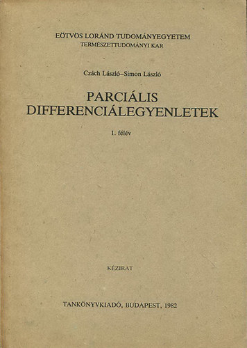 Cz�ch; Simon - Parci�lis differenci�legyenletek 1. f�l�v