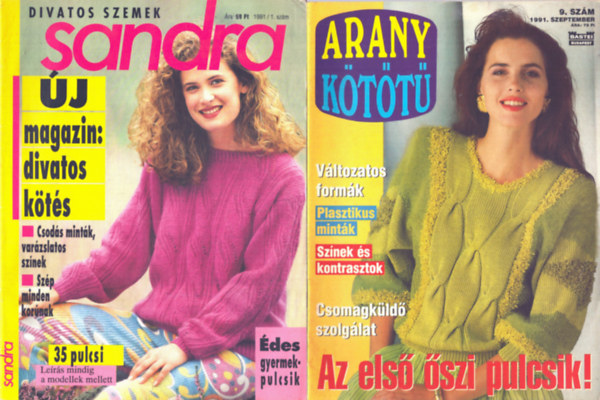 2 db kzimunka magazin: Sandra 1991/1. szm, Arany ktt 1991/9. szm