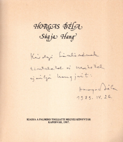 Horgas B�la - S�gja hang (dedik�lt)