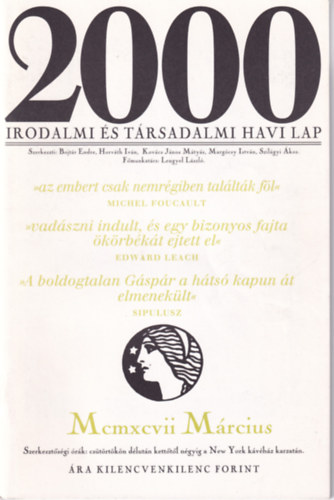 2000 Irodalmi s Trsadalmi Havi Lap - 1997. Mrcius
