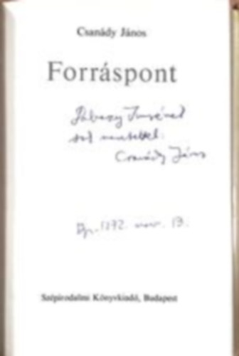 Csan�dy J�nos - Forr�spont