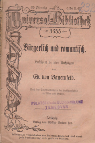 Eduard von Bauernfeld - Brgerlich und Romantisch