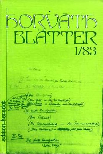Susanna Foral-Krischke - Horváth Blätter 1/83