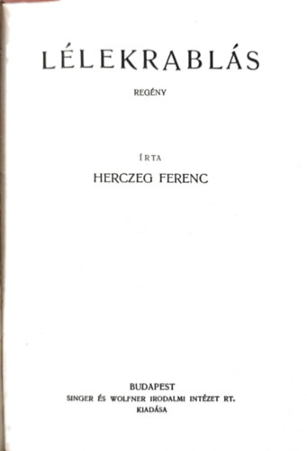 Herczeg Ferenc - Llekrabls-A kirlyn futrja