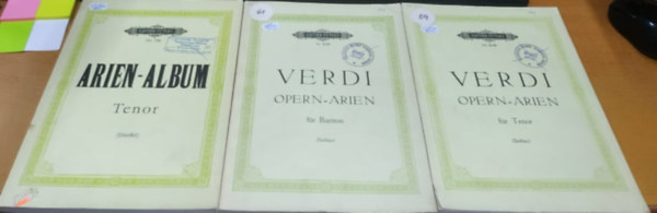 Alfred Drffel, Edition Peters Verdi - 3 db Edition Peters: Arien-Album: Tenor + Verdi Opern-Arien fr Tenor + Verdi Opern-Arien fr Bariton
