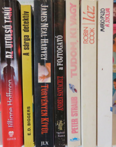 Robin Cook, Peter Straub, Andrea Santacruz, James Neal Harvey, E. D. Biggers, Jilliane Hoffman Mario Puzo - 7 db krimi: A szicliai; Lz; Tudom, ki vagy; A fojtogat; Trvnyen kvl; A srga detektv; Az utols tan