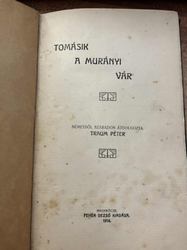 Tomásik Sámuel - A murányi vár