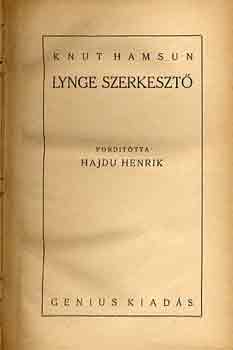 Knut Hamsun - Lynge szerkeszt