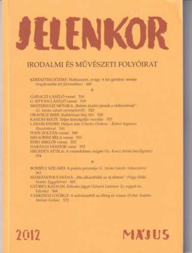 goston Zoltn - Jelenkor - Irodalmi s mvszeti folyirat - 2012. mjus