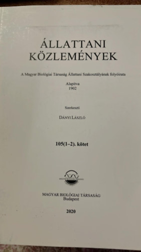 Danyi László - állattani közlemények 105 (1-2).kötet