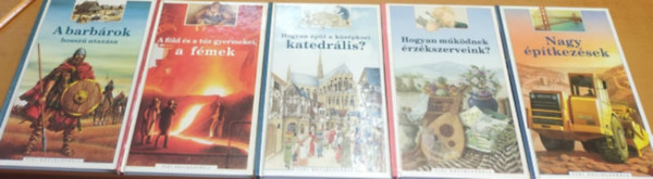 Brigitte Gandiol-Coppin, Dorine Barbey, Odile Bombarde Jean-Pierre Reymond - 5 db Tini Enciklopdia: A barbrok hossz utazsa; A fld s a tz gyermekei, a fmek; Hogyan pl a kzpkori katedrlis?; Hogyan mkdnek rzkszerveink?; Nagy ptkezsek