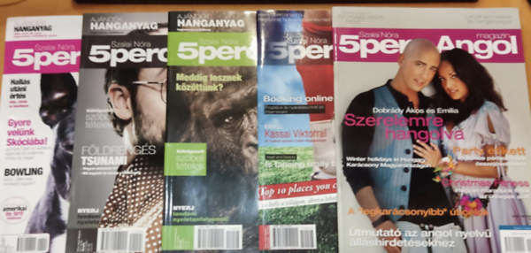Szalai N�ra - 5 db 5 perc angol magazin, sz�rv�nysz�mok (lapsz�mok a term�klapon)