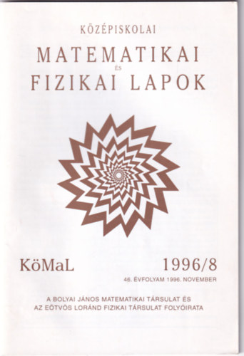 Olh Vera  (fszerk.) - Kzpiskolai matematikai  s fizikai lapok 1996/8