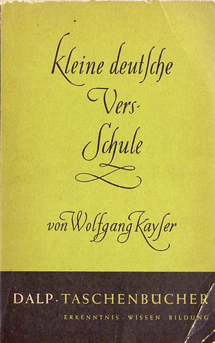 Wolfgang Kayser - Leine Deutsche Versschule