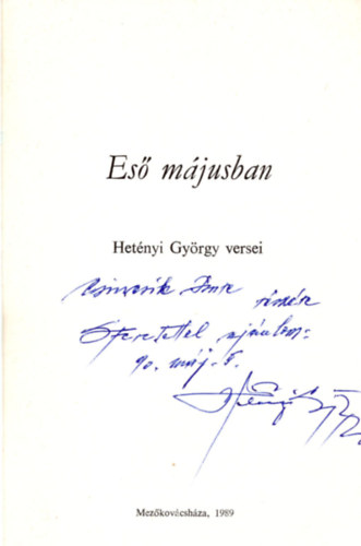 Eső májusban- Hetényi György versei