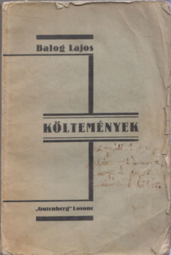 Balog Lajos - Költemények (dedikált?)