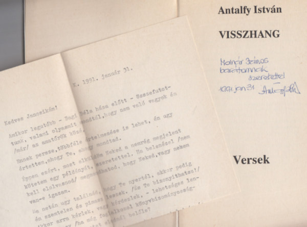 Antalfy István - Visszhang - versek (Dedikált)