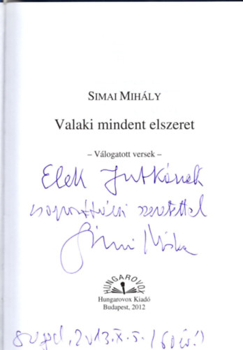 Simai Mihly - Valaki mindent elszeret - Vlogatott versek - dediklt