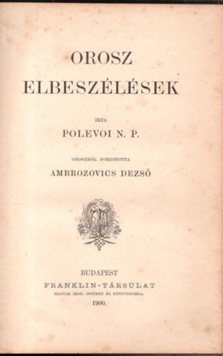 Polevoi N. P. - Orosz elbesz�l�sek