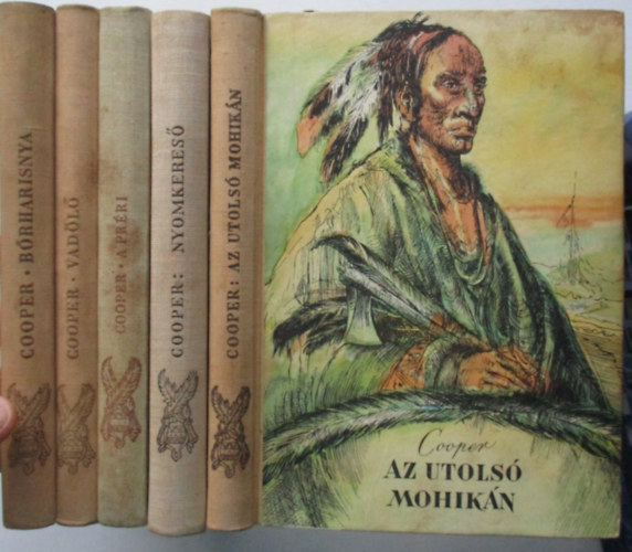 J. F Cooper - Bőrharisnya - Az utolsó mohikán - A préri - Vadölő - Nyomkereső I-V. nagy indiánkönyv 5 kötetben